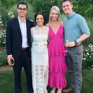 Misguided pink tiered maxi dress